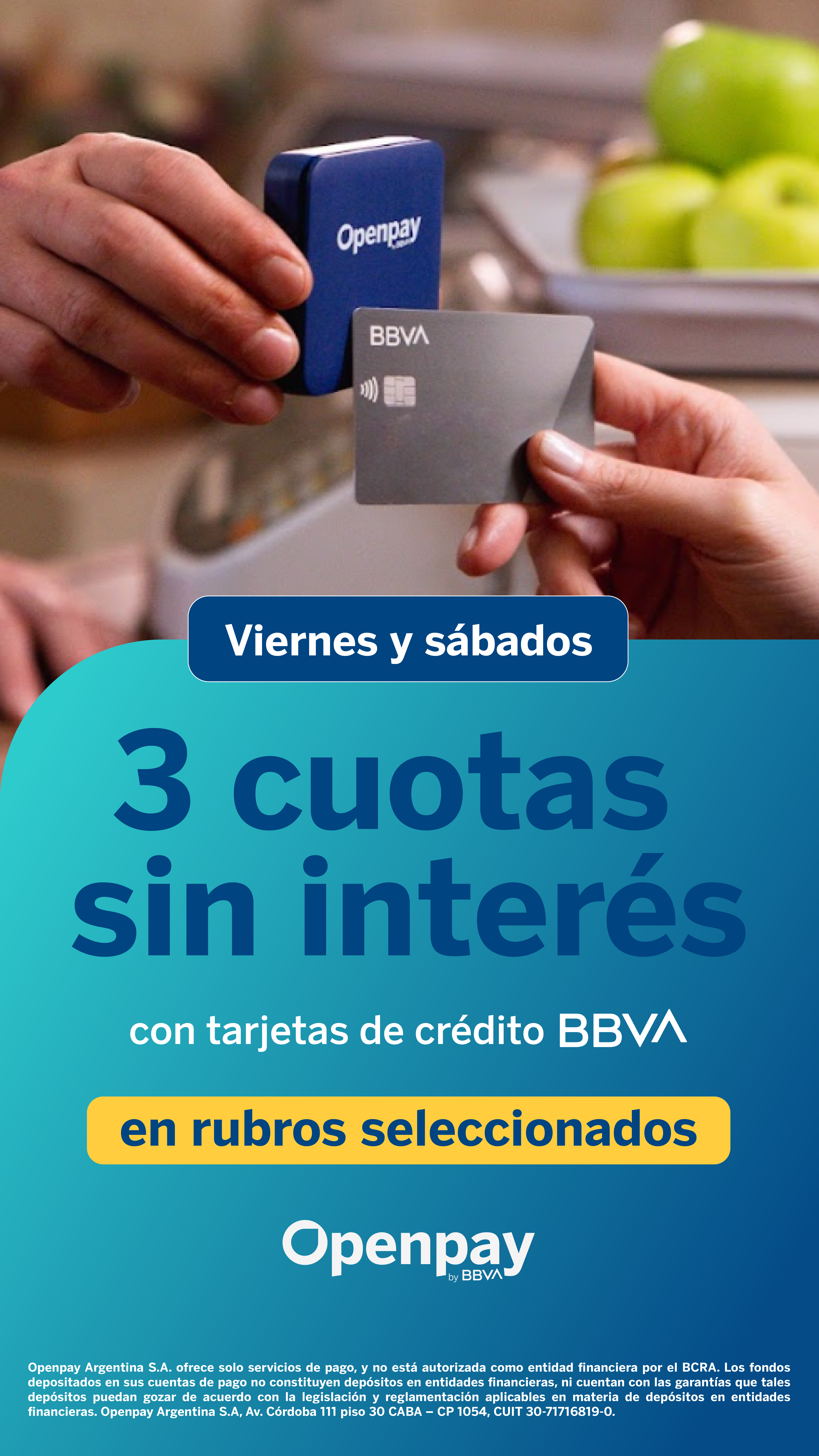 3 cuotas sin interes Open Pay